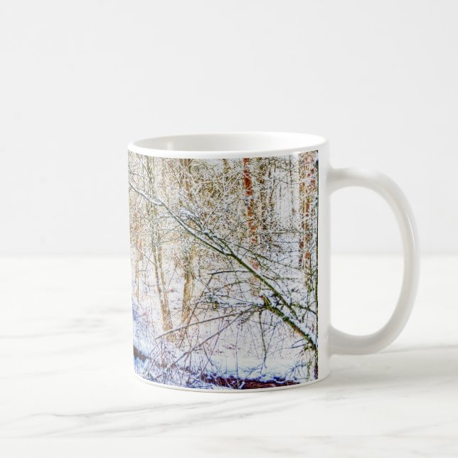 Snowy Woodland Path Coffee Mug (Right)