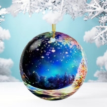 Snowy Woodland Scene Christmas Ornament