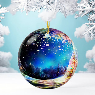 Snowy Woodland Scene Christmas Ornament