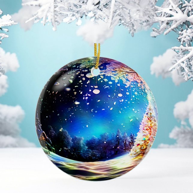 Snowy Woodland Scene Christmas Ornament (Creator Uploaded)
