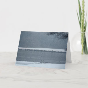 Snowy Woods and Ducks on a Lake Christmas card