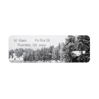 Snowy Woods Black & White Return Address Labels