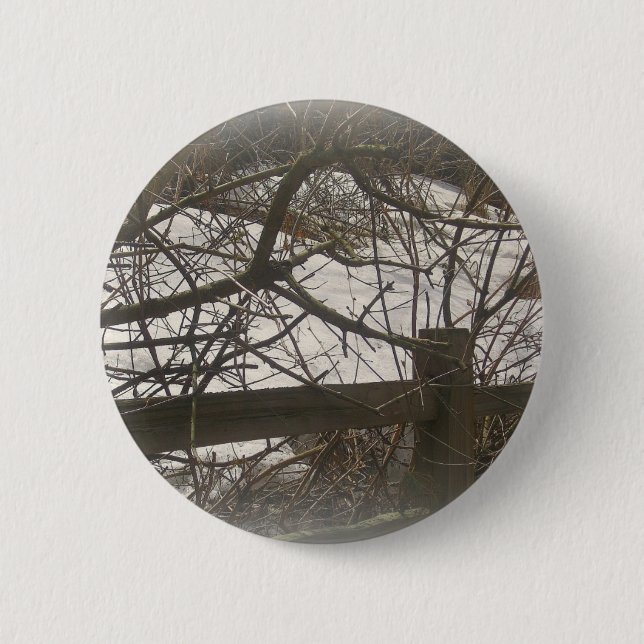 Snowy Woods Pinback Button (Front)