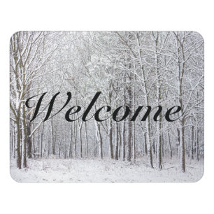 Snowy Woods Welcome Door Sign