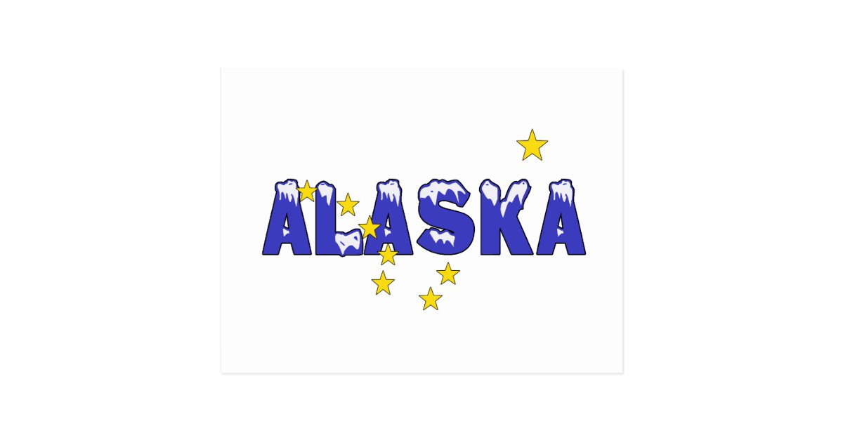 SNOWY WORD ALASKA POSTCARD | Zazzle.com