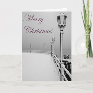 Snowy Worthing Pier Christmas Card
