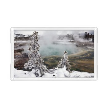 Snowy Yellowstone Acrylic Tray by usyellowstone at Zazzle