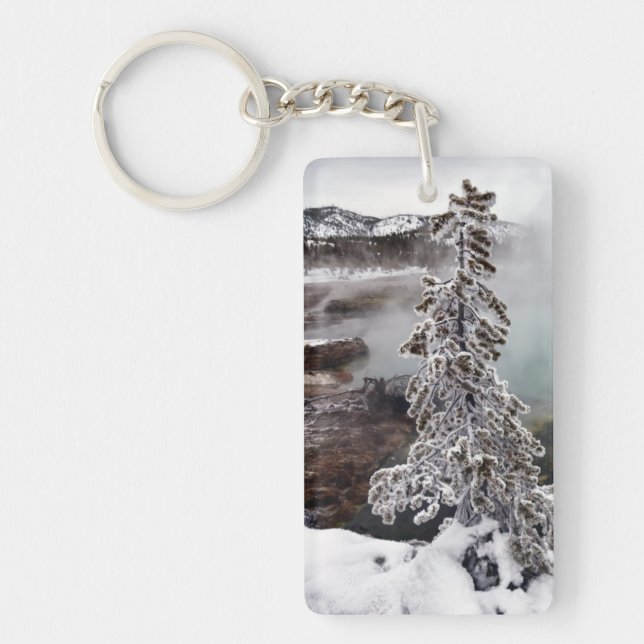 Snowy Yellowstone Keychain (Front)