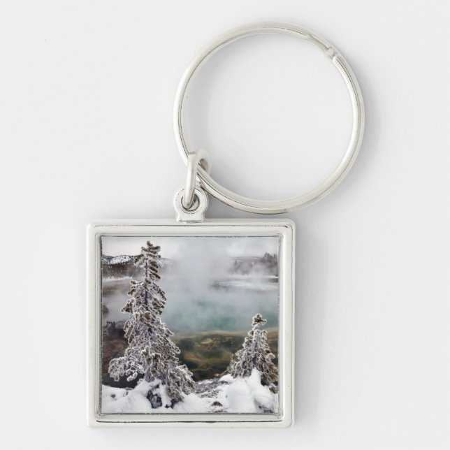 Snowy Yellowstone Keychain (Front)