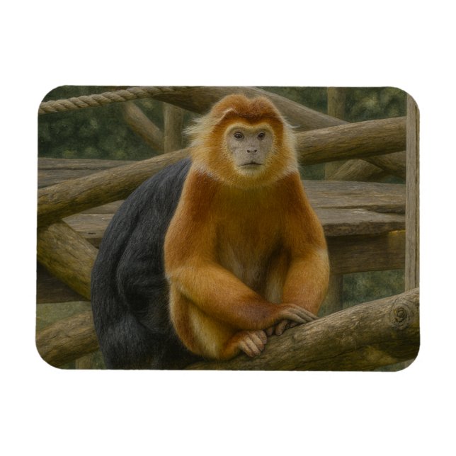 Snub-Nosed Monkey in Woodland Refuge Magnet (Horizontal)