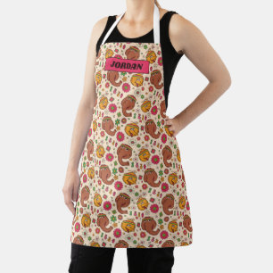 Snuffleupagus and Big Bird Groovy Flower Pattern Apron