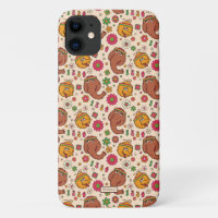 Snuffleupagus and Big Bird Groovy Flower Pattern