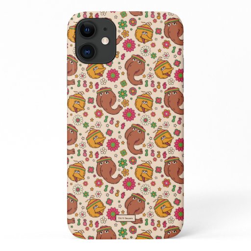 Snuffleupagus and Big Bird Groovy Flower Pattern iPhone 11 Case
