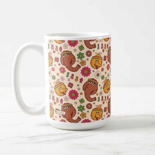 Snuffleupagus and Big Bird Groovy Flower Pattern Coffee Mug