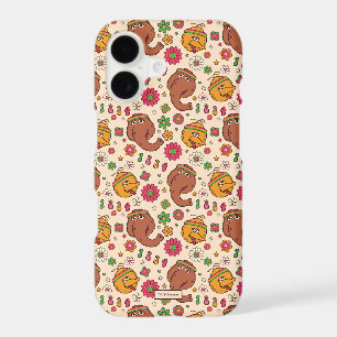 Snuffleupagus and Big Bird Groovy Flower Pattern iPhone 17 Case