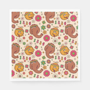 Snuffleupagus and Big Bird Groovy Flower Pattern Napkins