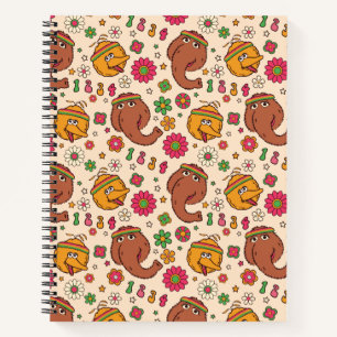 Snuffleupagus and Big Bird Groovy Flower Pattern Notebook
