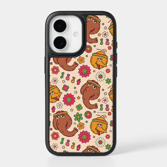 Snuffleupagus and Big Bird Groovy Flower Pattern Otterbox iPhone Case (Back)