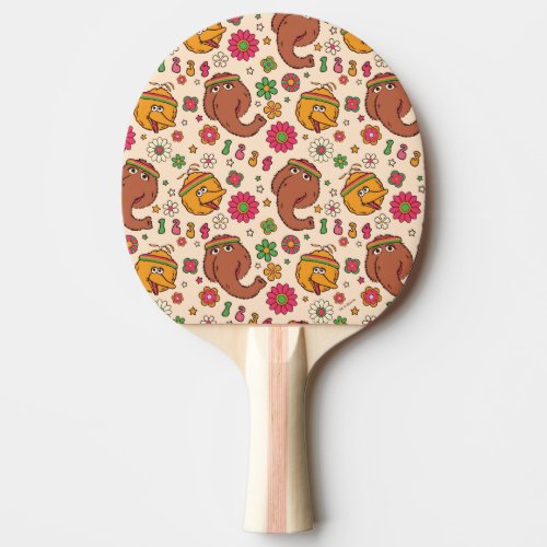 Snuffleupagus and Big Bird Groovy Flower Pattern Ping Pong Paddle