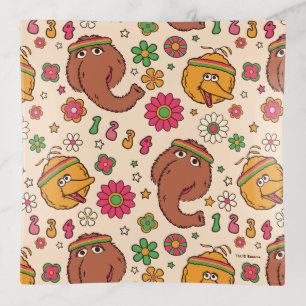 Snuffleupagus and Big Bird Groovy Flower Pattern Trinket Tray