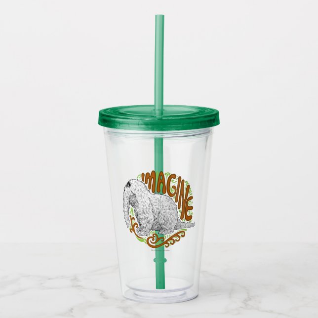 Snuffleupagus B&W Sketch Drawing Acrylic Tumbler (Front)