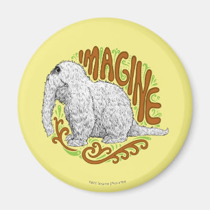 Snuffleupagus B&W Sketch Drawing Magnet