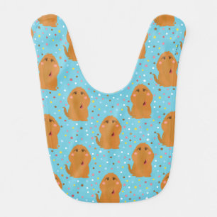 Snuffleupagus Blue Stars & Dots Pattern Baby Bib