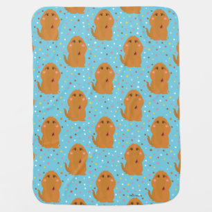 Snuffleupagus Blue Stars & Dots Pattern Baby Blanket