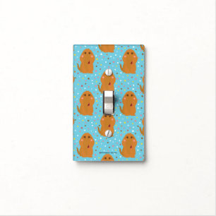 Snuffleupagus Blue Stars & Dots Pattern Light Switch Cover