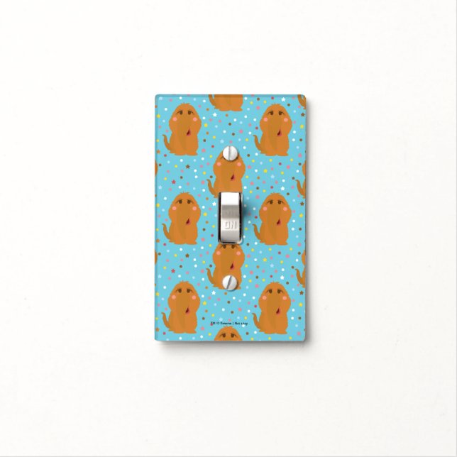 Snuffleupagus Blue Stars & Dots Pattern Light Switch Cover (In Situ)
