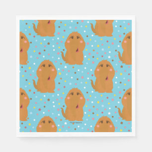 Snuffleupagus Blue Stars & Dots Pattern Napkins