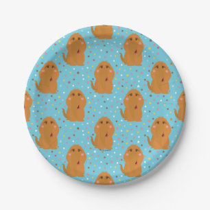 Snuffleupagus Blue Stars & Dots Pattern Paper Plates