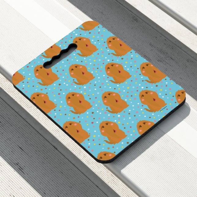 Snuffleupagus Blue Stars & Dots Pattern Seat Cushion (In Situ)