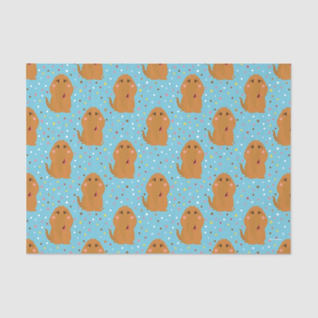 Snuffleupagus Blue Stars & Dots Pattern Tissue Paper (Front)