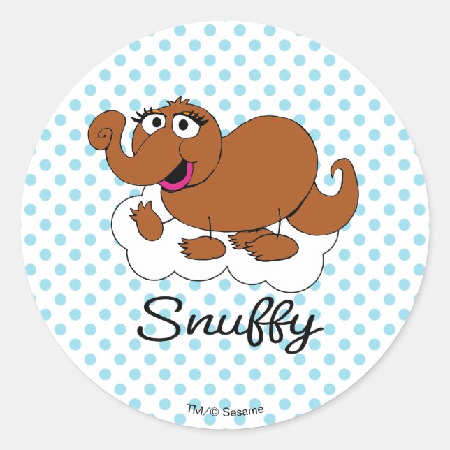 Snuffleupagus Doodley Graphic Classic Round Sticker (Front)