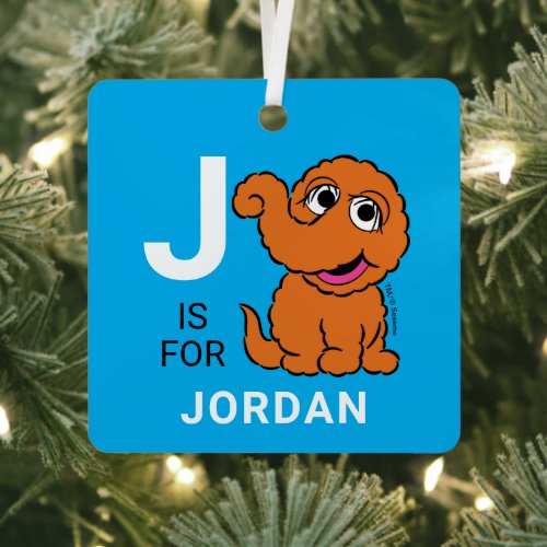 Snuffleupagus  Personalized Name with Photo Metal Ornament