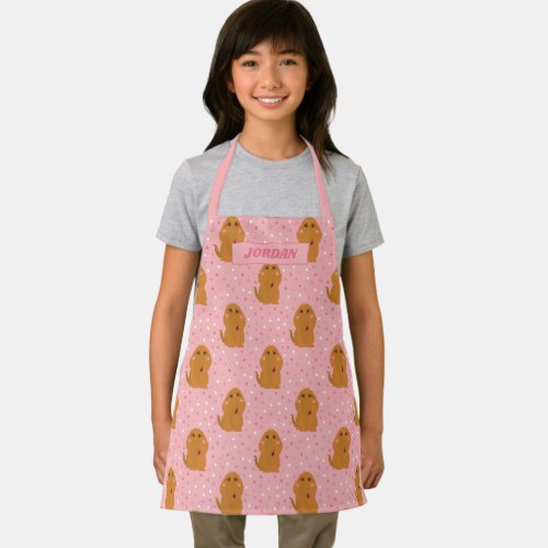 Snuffleupagus Pink Polka Dot Pattern Apron