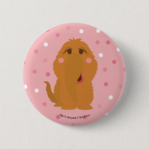 Snuffleupagus Pink Polka Dot Pattern Button