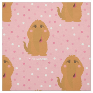 Snuffleupagus Pink Polka Dot Pattern Fabric