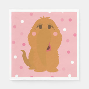 Snuffleupagus Pink Polka Dot Pattern Napkins
