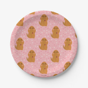 Snuffleupagus Pink Polka Dot Pattern Paper Plates