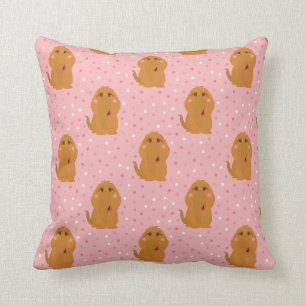 Snuffleupagus Pink Polka Dot Pattern Throw Pillow