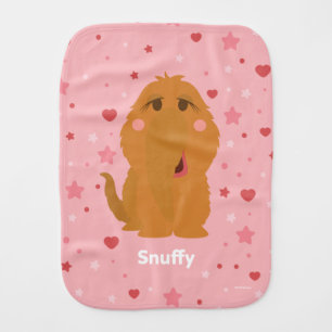 Snuffy Hearts & Stars Graphic Baby Burp Cloth