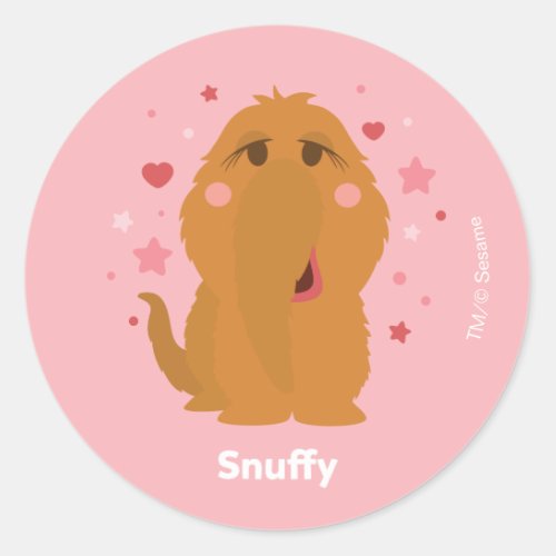 Snuffy Hearts  Stars Graphic Classic Round Sticker