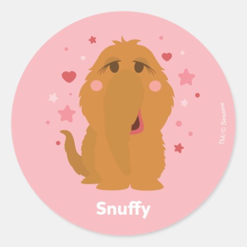 Snuffy Hearts  Stars Graphic Classic Round Sticker