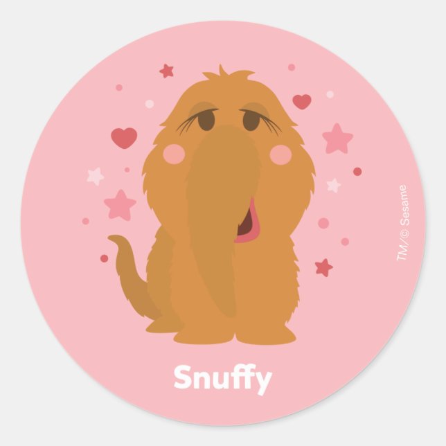 Snuffy Hearts & Stars Graphic Classic Round Sticker (Front)