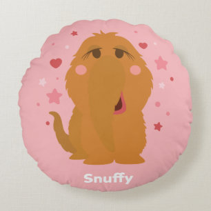 Snuffy Hearts & Stars Graphic Round Pillow