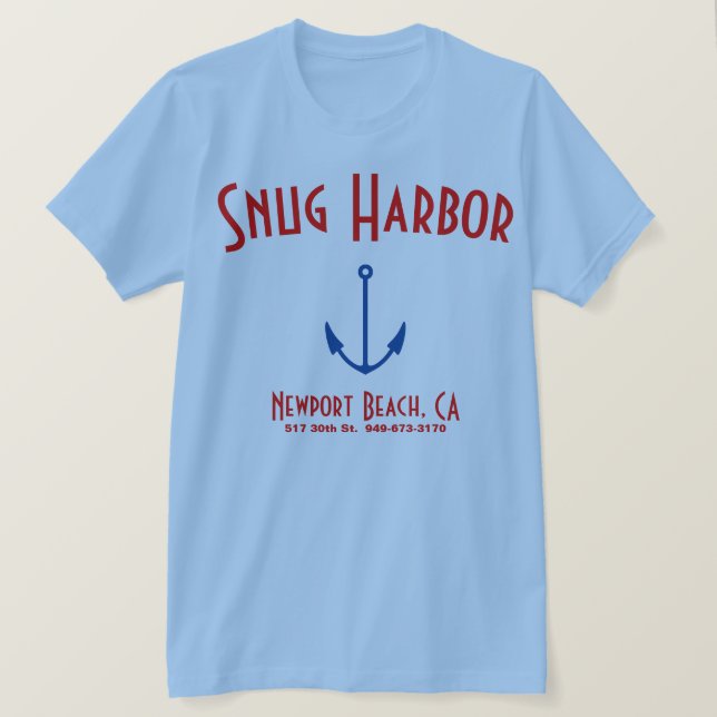 SNUG HARBOR CLASSIC BEACH BAR NEWPORT BEACH T-Shirt (Design Front)