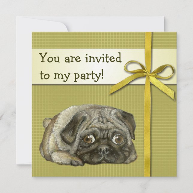 Snug pug invitation (Front)