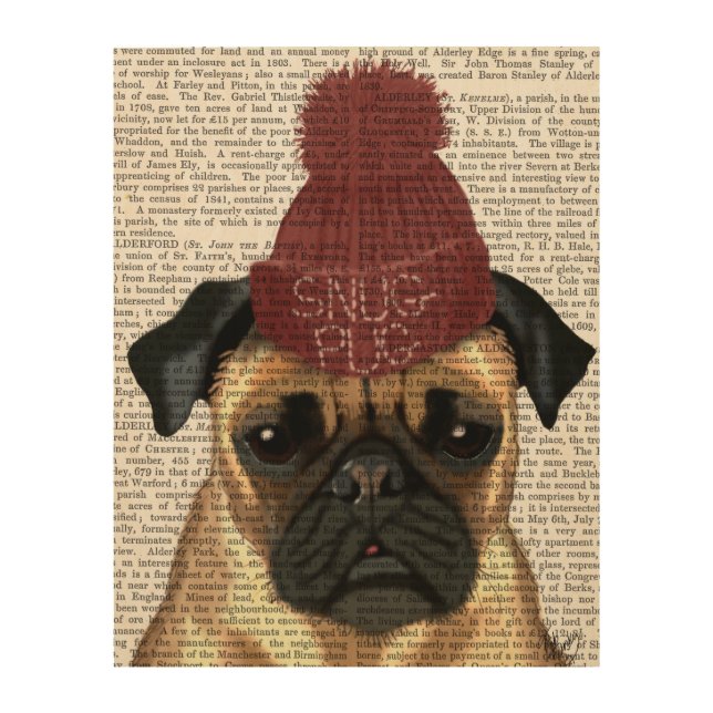 Snug Pug Wood Wall Decor (Front)